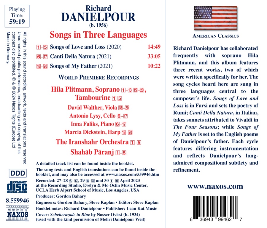 Danielpour: Songs in Three Languages - slide-1