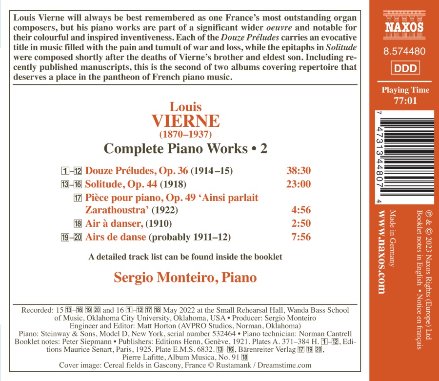 Vierne: Piano Works Vol. 2 - slide-1