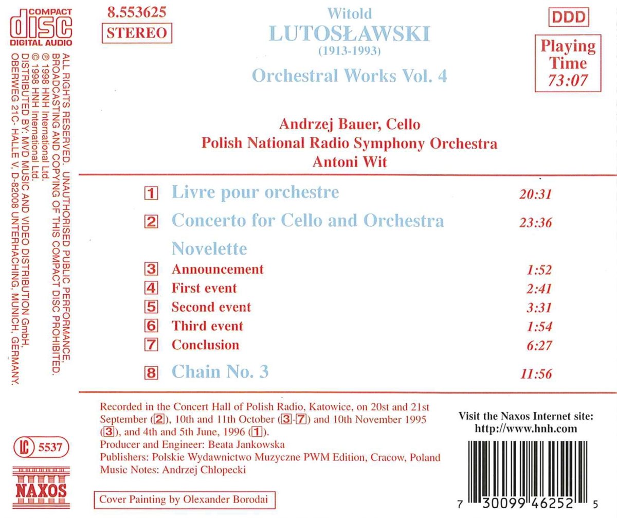 Lutosławski: Livre pour orchestre, Cello Concerto, Novelette and Chain 3 - slide-1