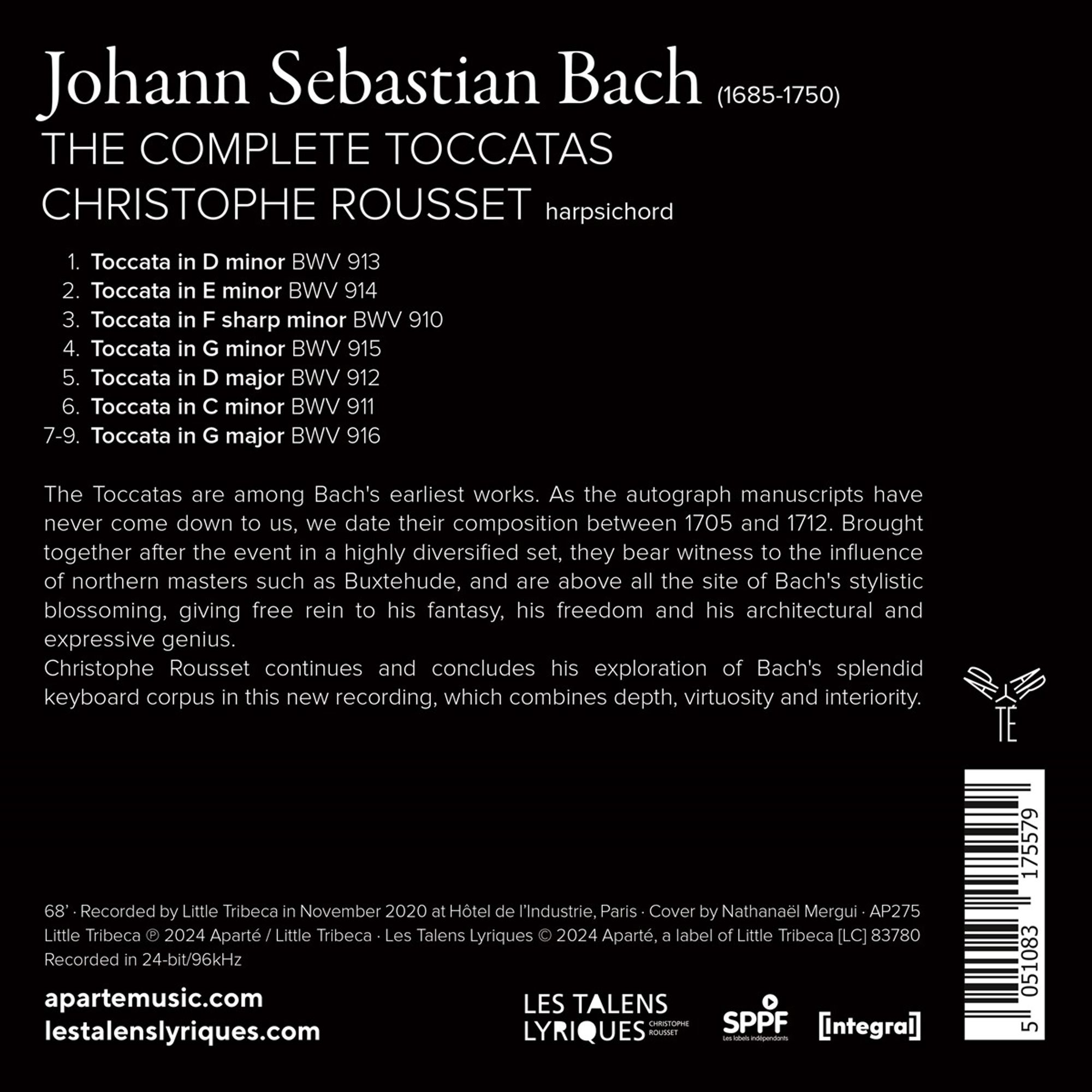 Johann Sebastian Bach: The Complete Toccatas BWV 910-916 - slide-1