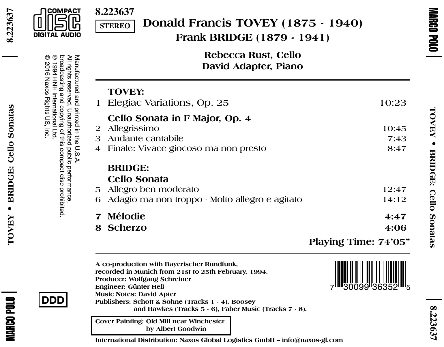 TOVEY / BRIDGE: Cello sonatas - slide-1