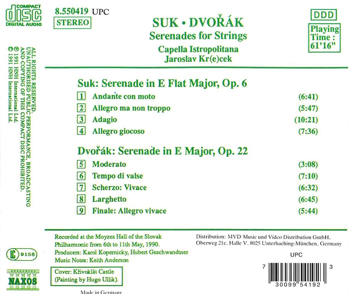 SUK / DVORAK: Serenades for String - slide-1