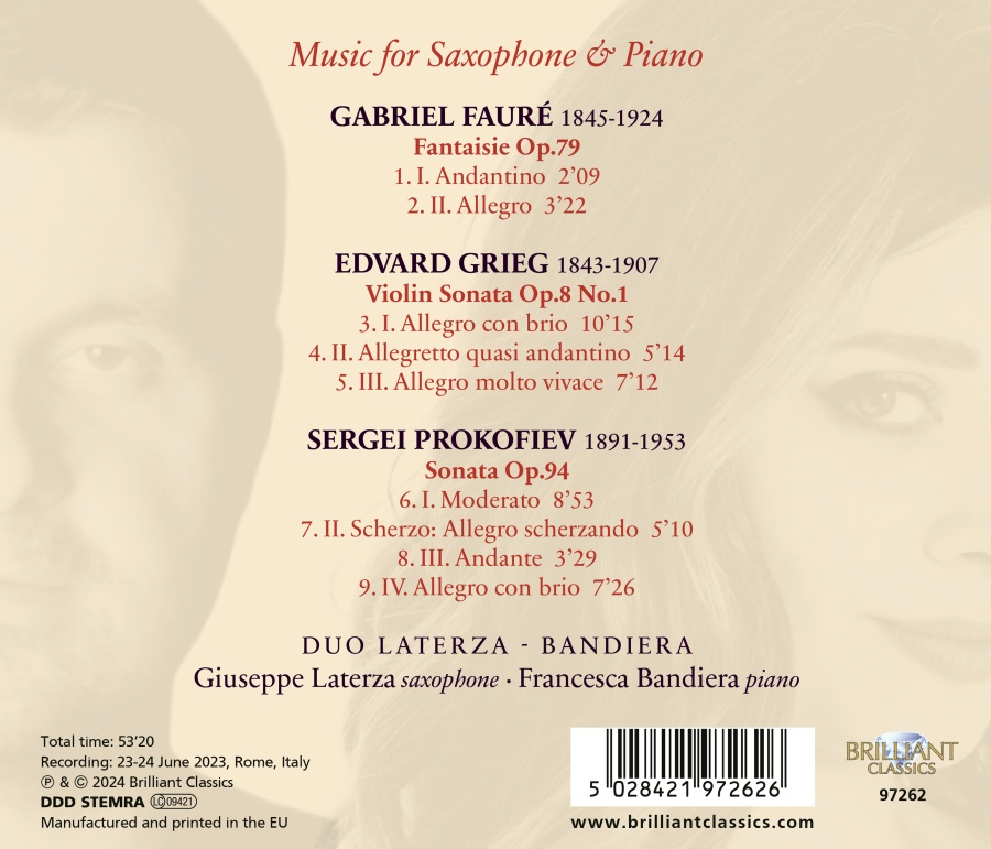Grieg, Prokofiev & Fauré arranged for Saxophone - slide-1