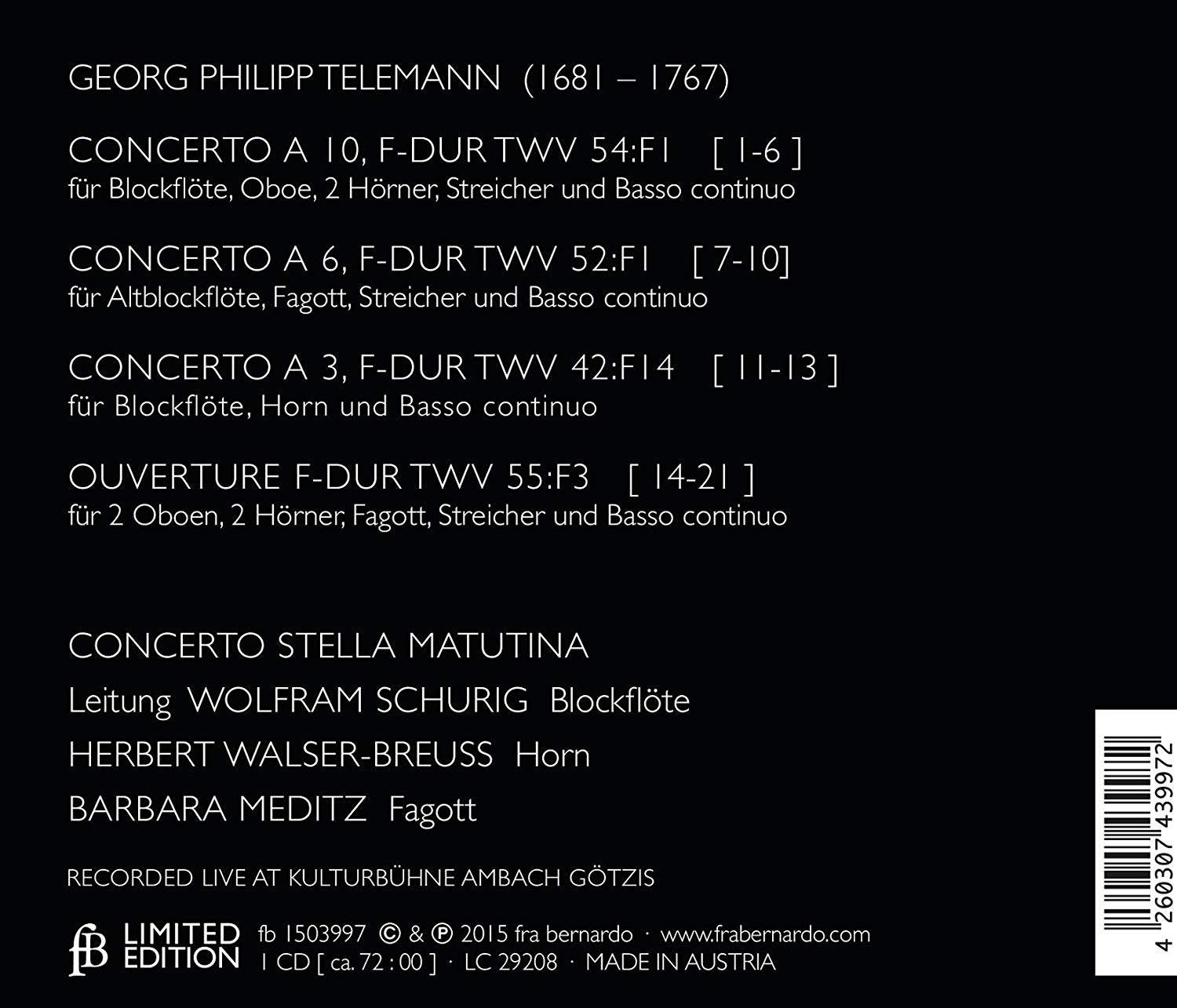 Telemann: 3 Concertos & Ouverture - slide-1