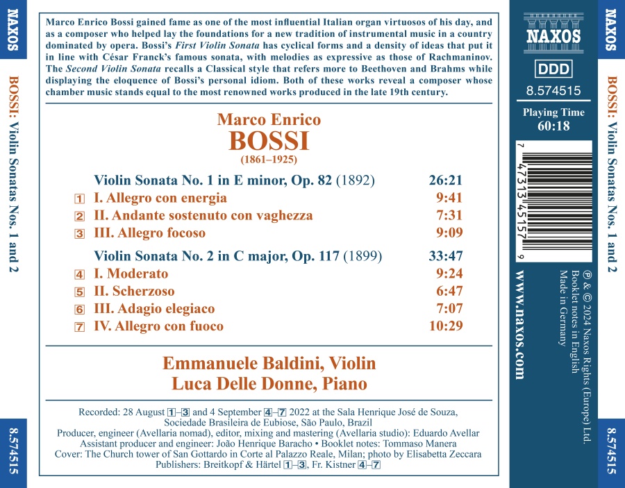 Bossi: Violin Sonatas Nos. 1 and 2 - slide-1
