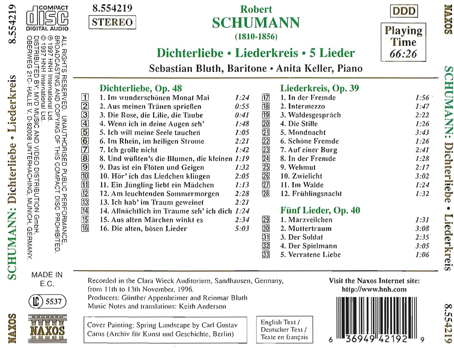 SCHUMANN: Dichterliebe & Liederkreis - slide-1