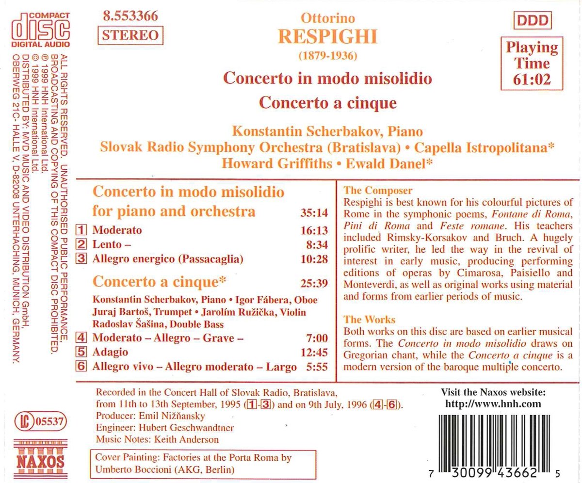 RESPIGHI: Concerto in Modo Misolidio; Concerto a Cinque - slide-1