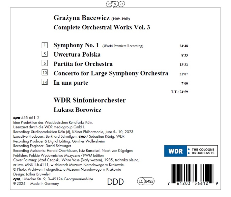 Bacewicz: Complete Orchestral Works Vol. 3 - slide-1