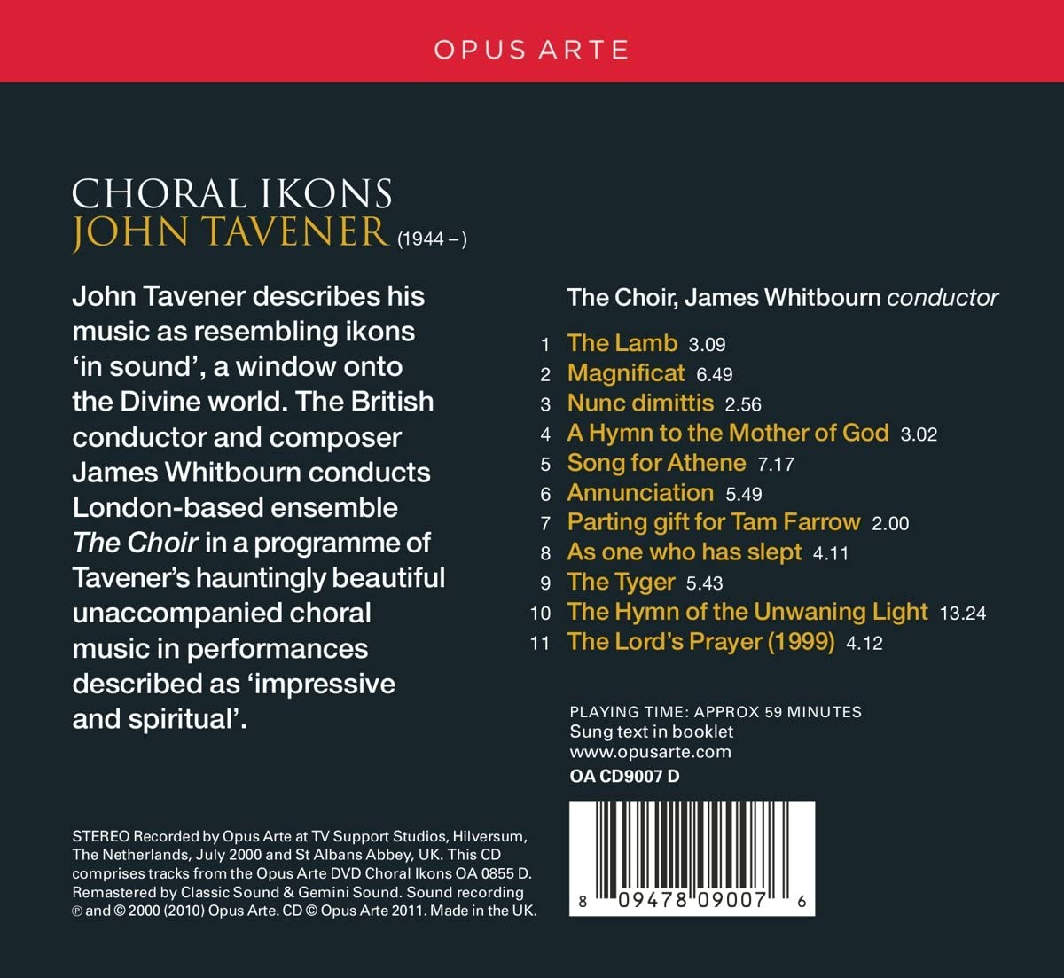 Tavener: Choral Ikons - slide-1