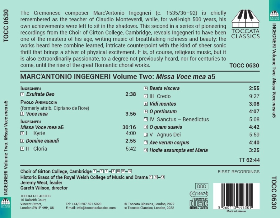 Ingegneri: Missa Voce mea a5; Motets - slide-1