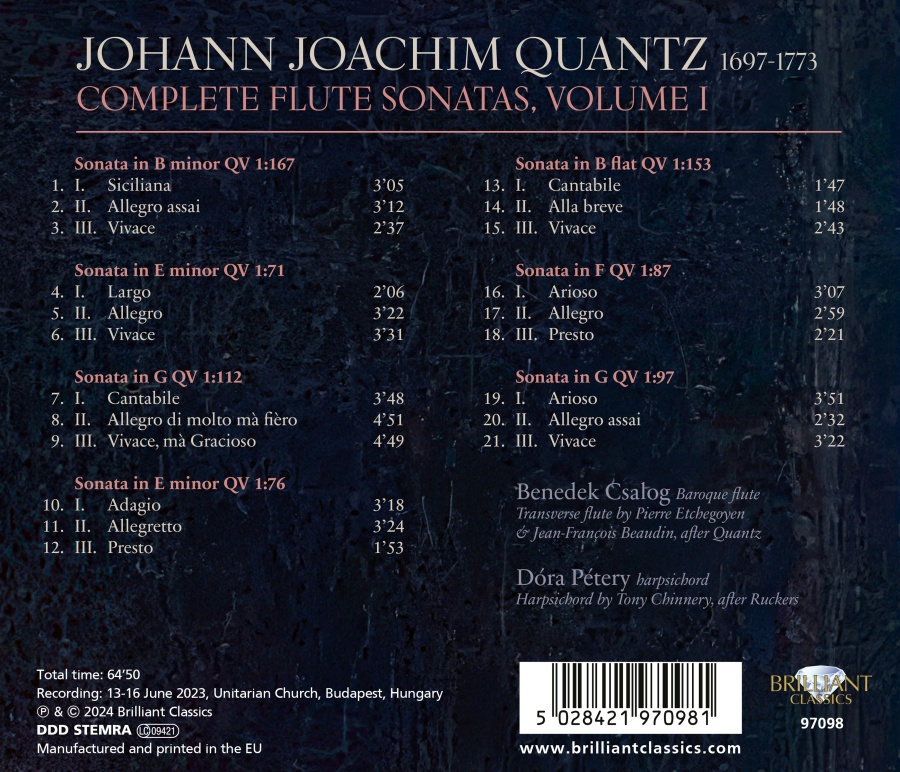 Quantz: Complete Flute Sonatas Vol. 1 - slide-1