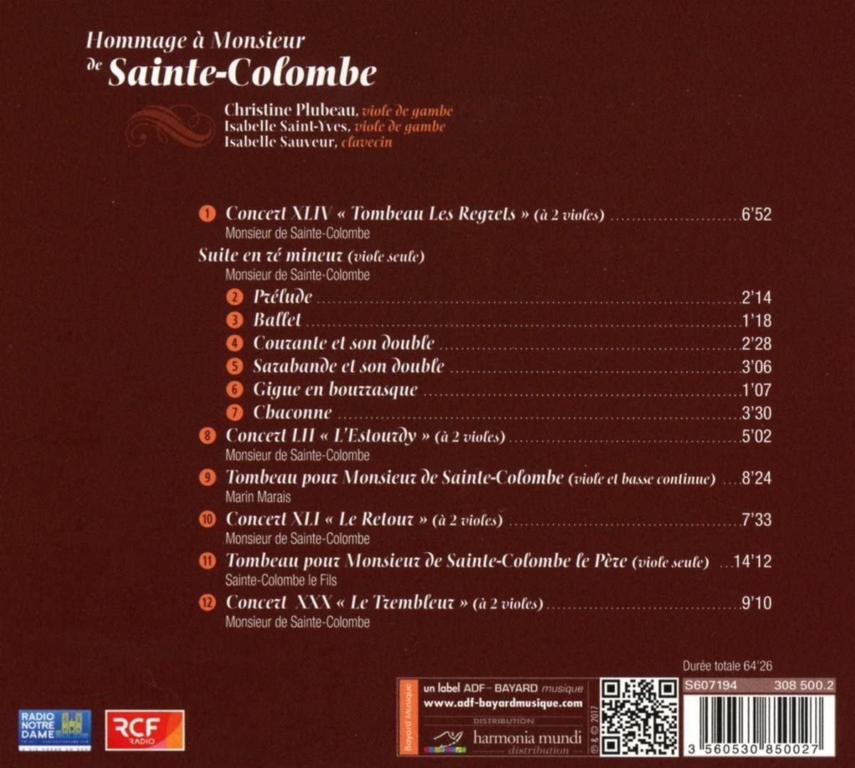 Hommage à M. de Sainte-Colombe - Marais & Ste-Colombe fils - slide-1