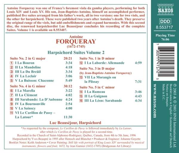 FORQUERAY: Harpsichord Suites nos. 2 & 4 - slide-1