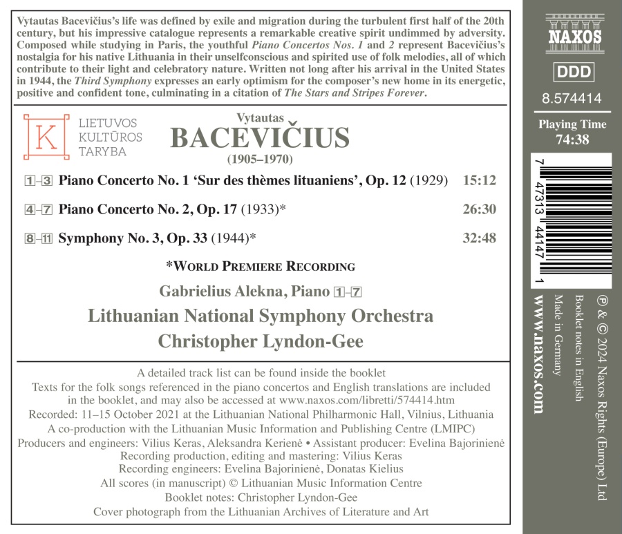 Bacevicius: Orchestral Works Vol. 2 - slide-1